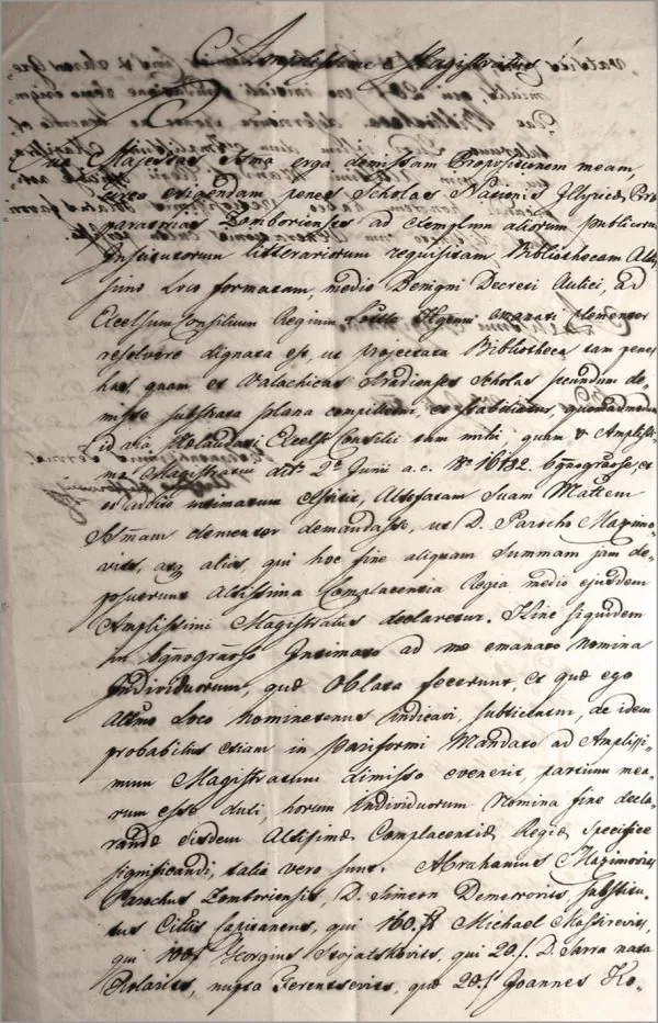 Допис сомборском Магистрату 1817.